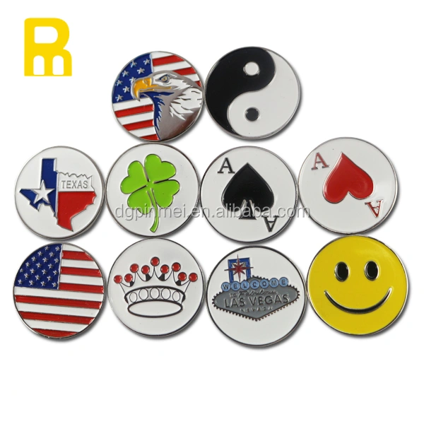 Wholesale unique no mold fee golf ball markers