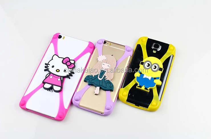 Universal general silicone 3D cartoon pattern mobile phone case cover suitable for all brand cellphone