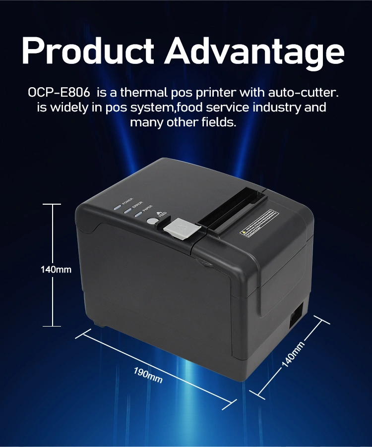 Best Selling External 80mm usb wifi lan port thermal receipt printer in supermarket