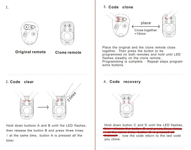rf remote control copy method