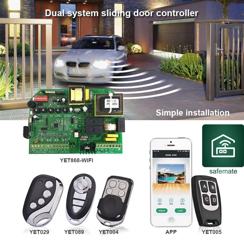 High Quality 110V/220V AC sliding gate opener control board + 2pcs remote control,learning code