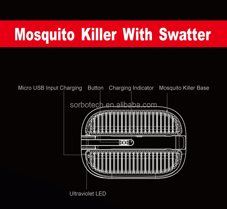 2 in 1 Mosquito Killer with Swatter Electric Fly Swatter Mosquito Bat Anti Mosquito Killer Swatter Battery Power for Indoor