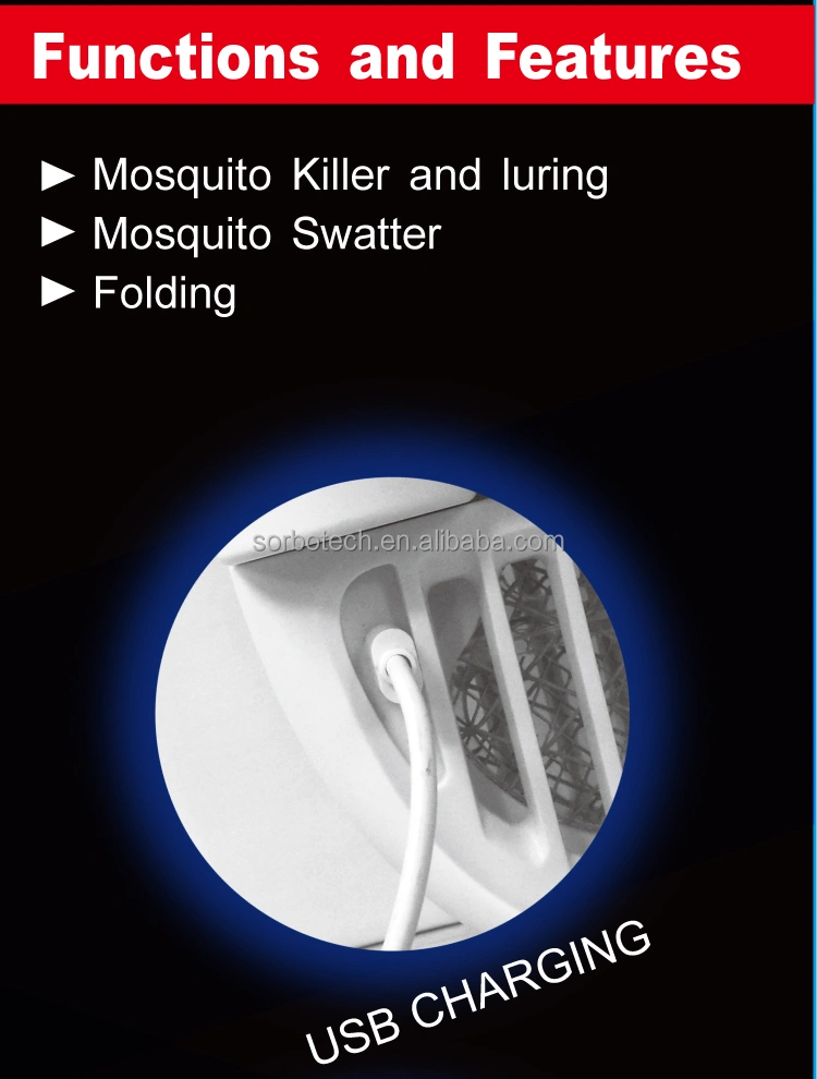 2 in 1 Mosquito Killer with Swatter Electric Fly Swatter Mosquito Bat Anti Mosquito Killer Swatter Battery Power for Indoor