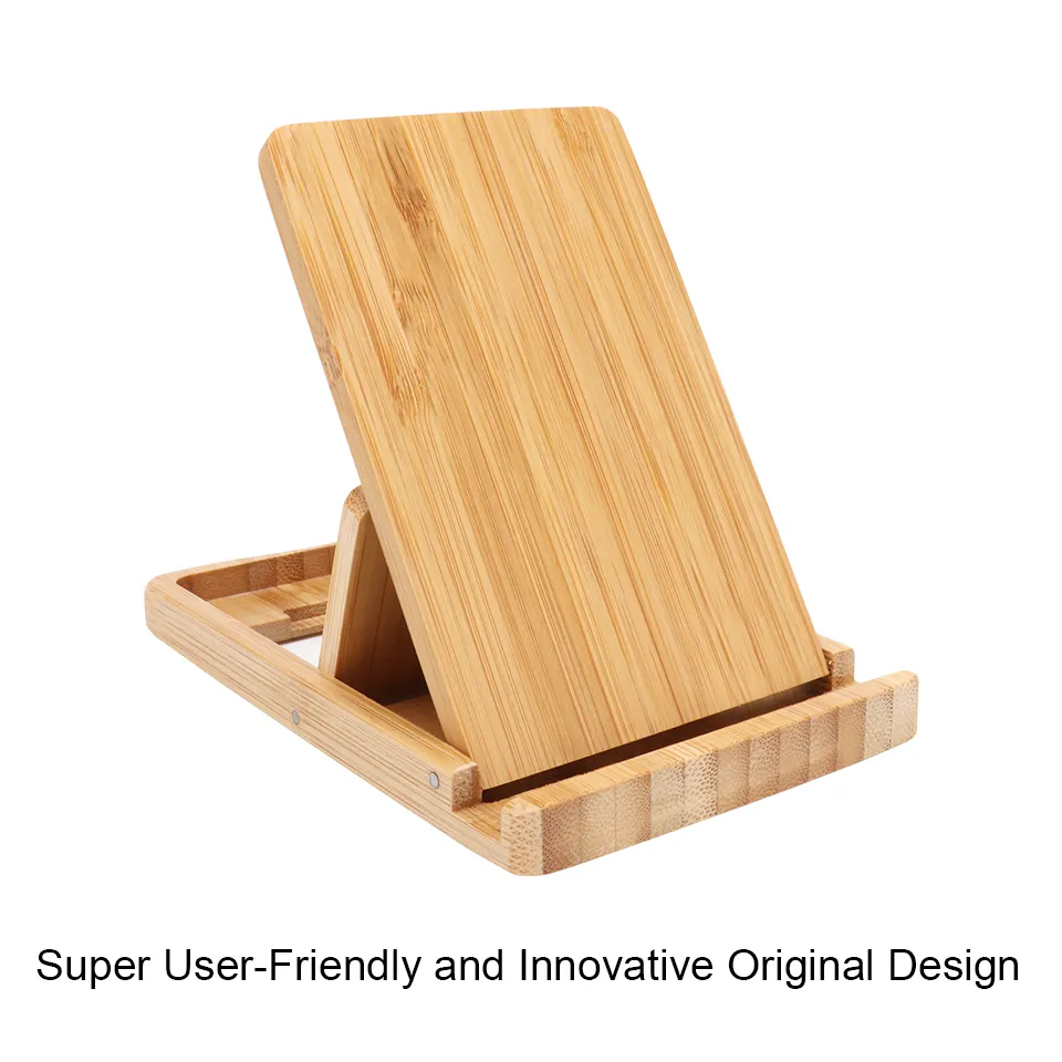 Natural Bamboo Universal Portable Desktop Mobile Phone Holder Tablet Stand