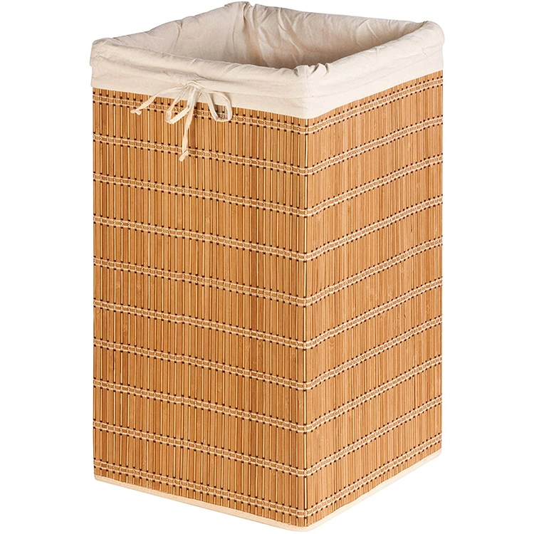Factory Direct Sales Pull Out Bamboo Strips Laundry Big Basket Fabric