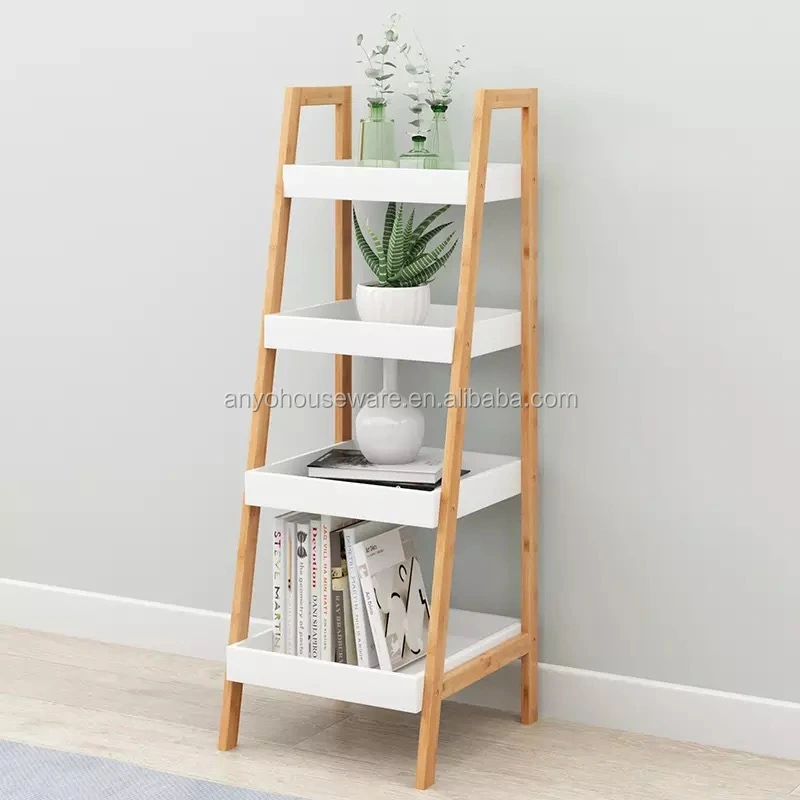 Storage Shelf Corner Rack Bamboo 3 Tier Bookshelf