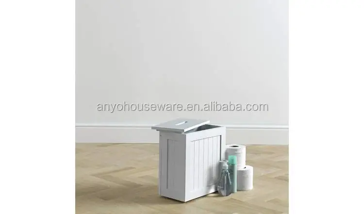 Hot selling White Bathroom Storage Unit Toilet Cleaning Tidy Box Home Slimline Shaker Unit with Lid