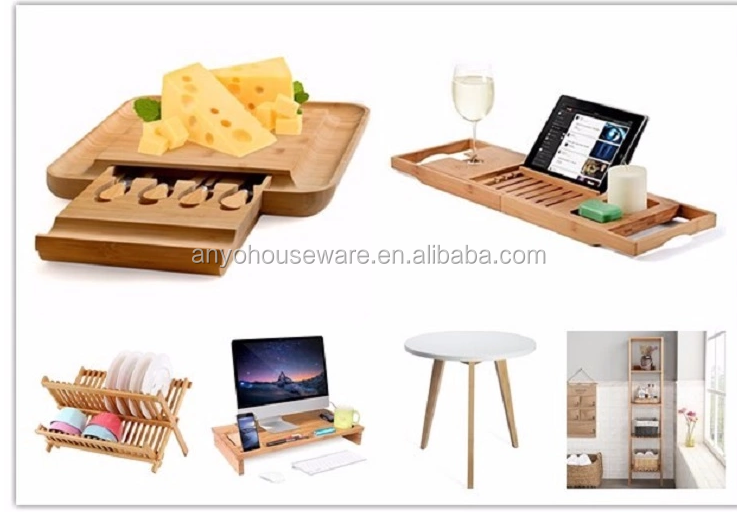Factory Hot Sale High Quality Adjustable Bamboo Bath Caddy Tray For Shower