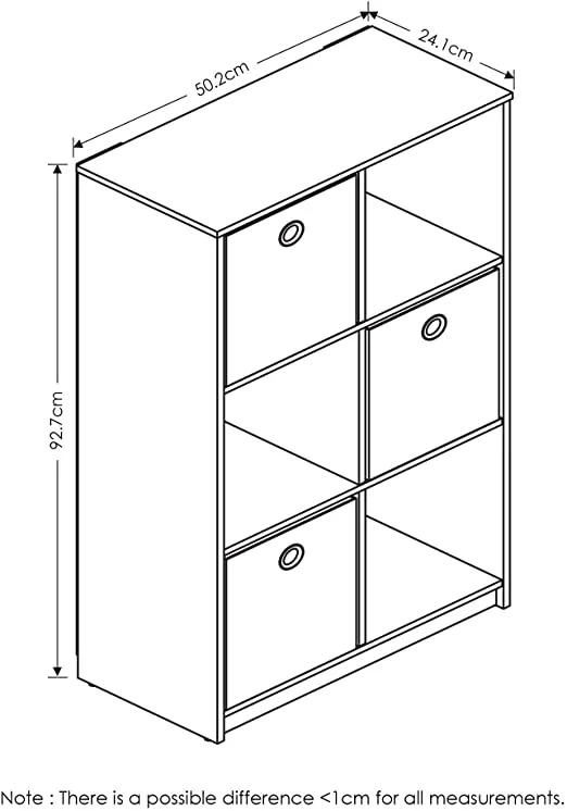 3 Drawers Storage Towers Organizer Bookcase With Bins, Espresso/Light Brown