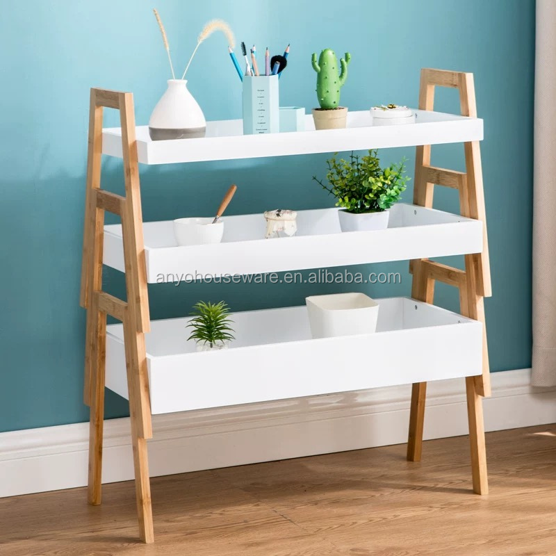 Modern Style Designs Bamboo Shelves Bamboo Rack Living Room Furniture With MDF