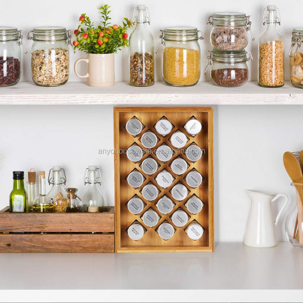 Wholesale Kitchen Bamboo Spice Rack For Organizer Cabinets