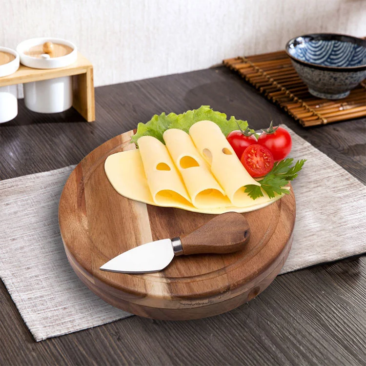 Wholesale Customizable Design Wooden Cheese Board Sets With Tools Cutlery Set