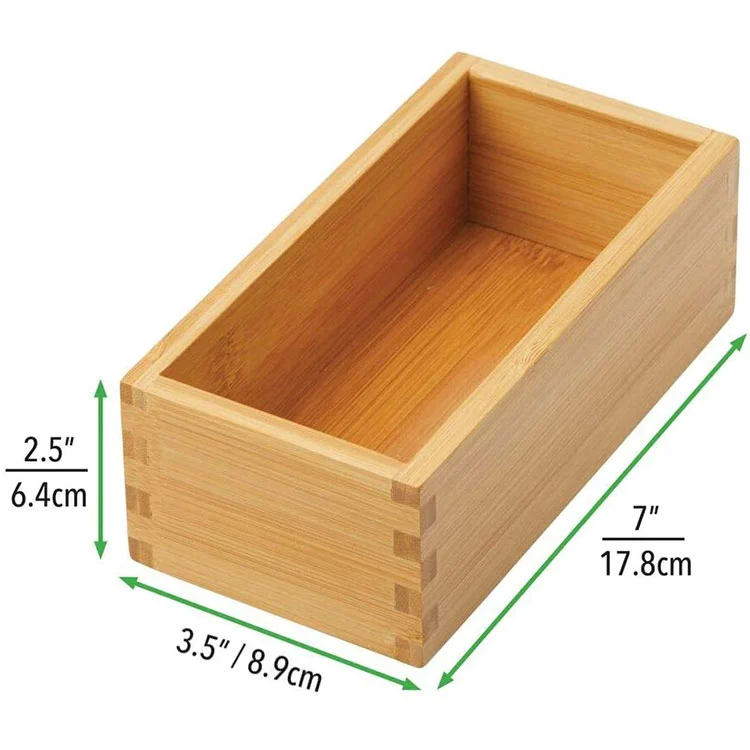 High Quality Bamboo Table Top Expandable Drawer Organizer Box For Utensils
