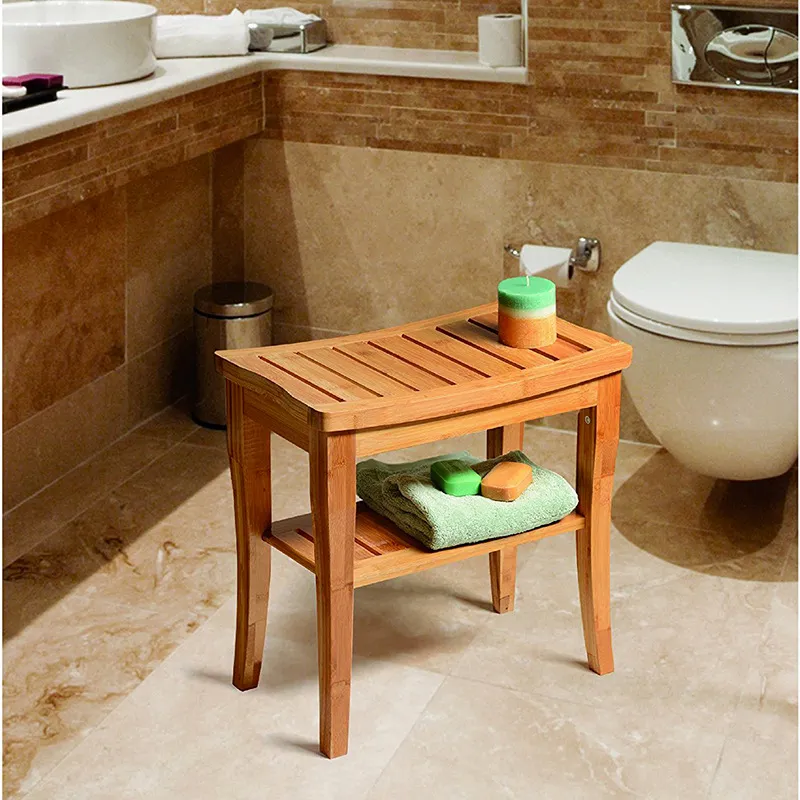 Bamboo Bathroom Seat Bench Shower Bench