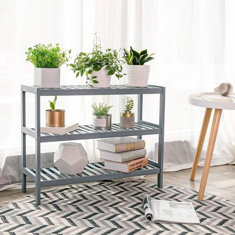 latest design Bamboo houseware simple to assemble shoe rack shelf
