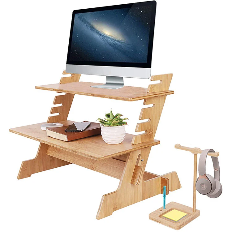 Wholesale Eco-friendly bamboo adjustable computer desk laptop table stand