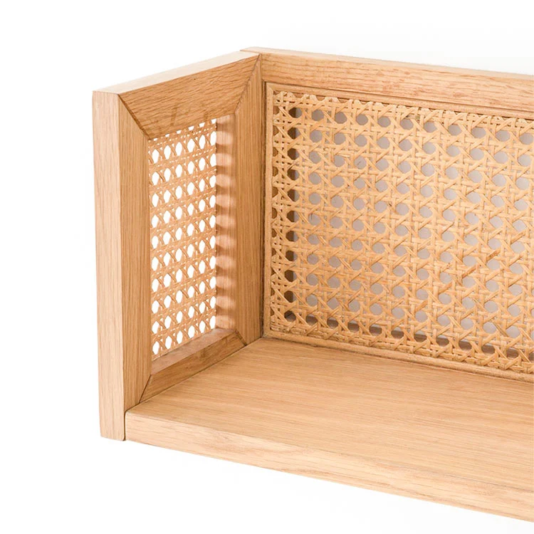 Eco-friendly Bamboo Floating Storage Shelf Decorative wood Wall Shelves home decor for living room