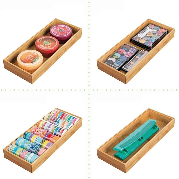 Modern Style Bamboo Expandable Drawer Organizer For Utensils Hold