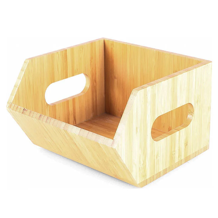 Wholesale Eco-friendly Stackable Natural Bamboo desk storage box organzier desk box set