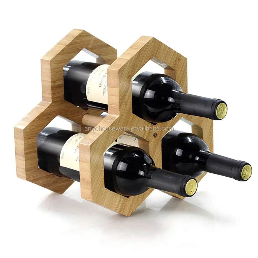 Home natural bamboo wine holders stands funny