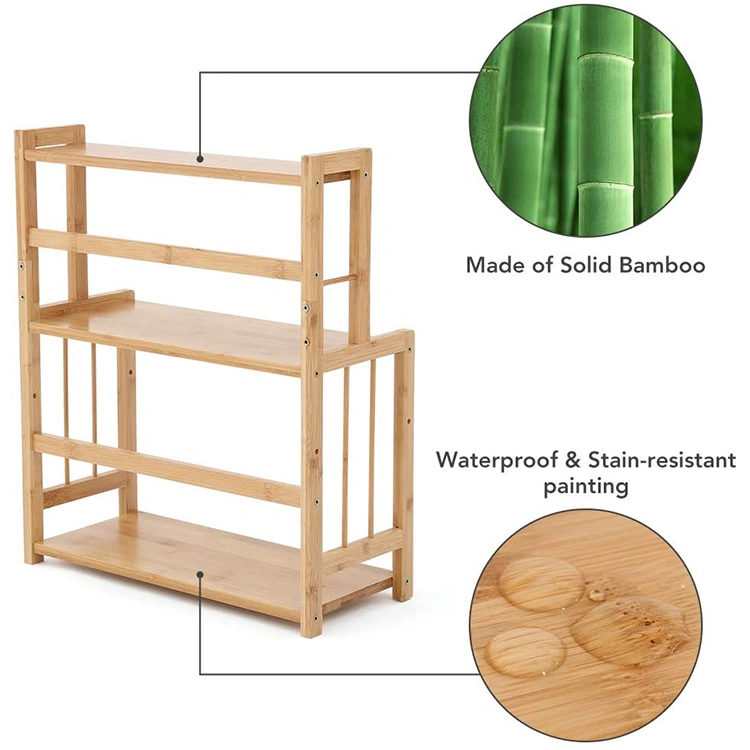 Bamboo Spice Condiment Seasoning Rack Storage Shelf