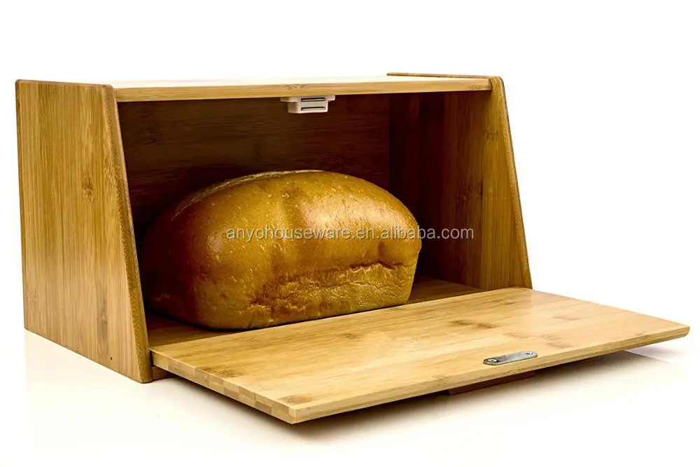 Popular bamboo bread box for kitchen