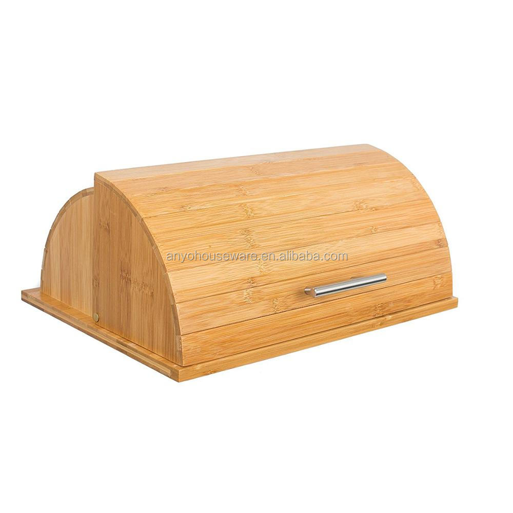 Popular bamboo bread box for kitchen