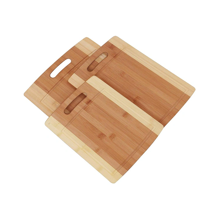 Food Safe Natural Kitchen Bamboo Cutting Boards in Set of 3 with Juice Grooves
