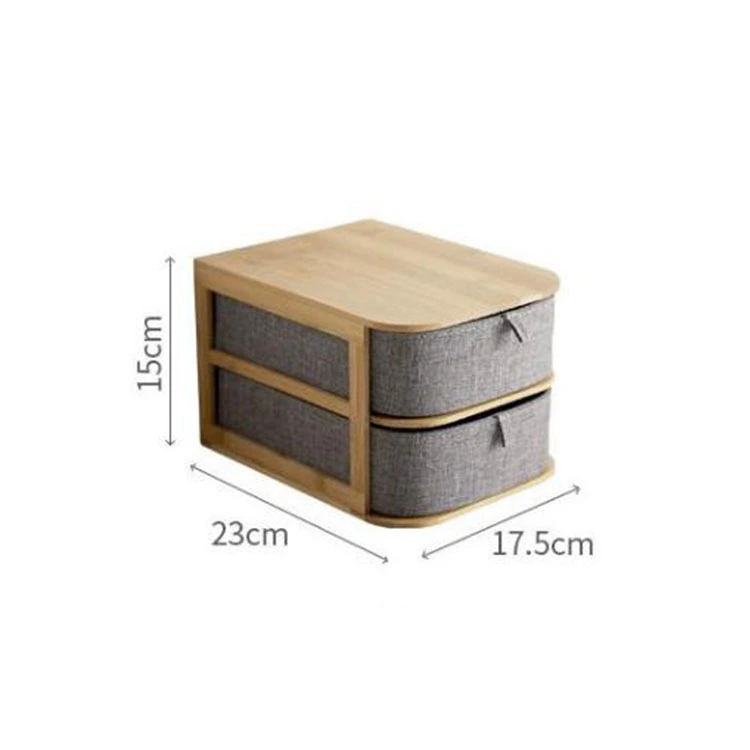 Bamboo cloth wooden multi-layer drawer type cosmetics tea storage boxes