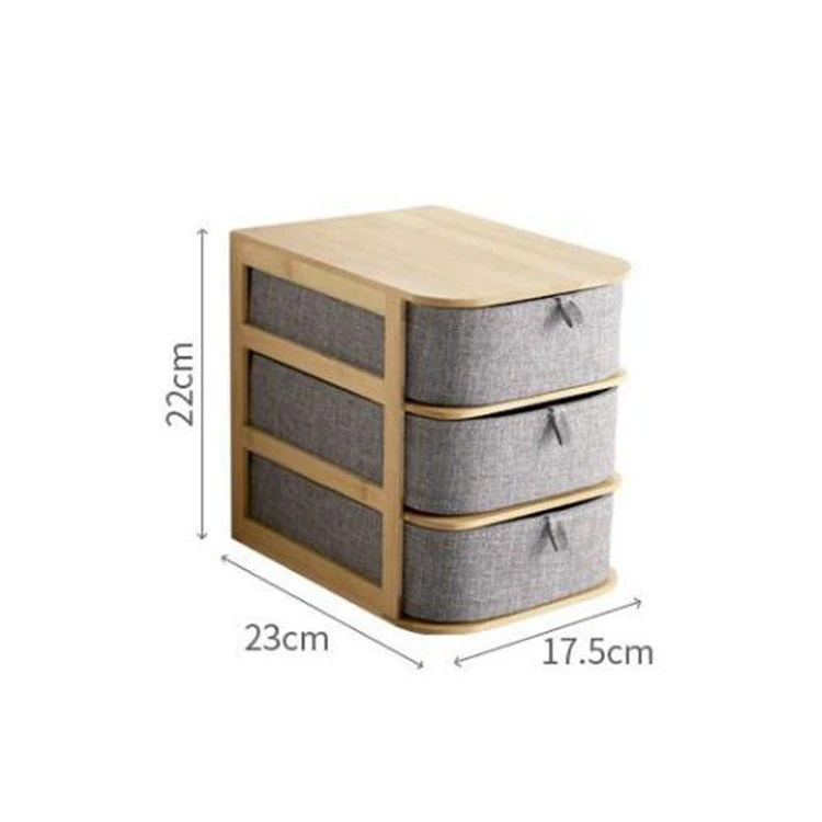 Bamboo cloth wooden multi-layer drawer type cosmetics tea storage boxes