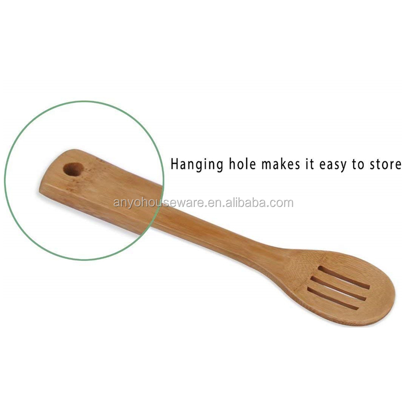100% Natural Eco-friendly Kitchen Bamboo Cooking Utensils Set of 6