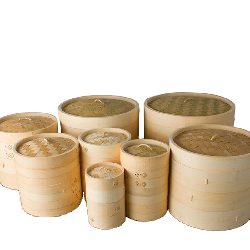 Wholesale Cheap Kitchen Food Dumpling 10 inch 8 inch 6 inch Bamboo Steamer Set