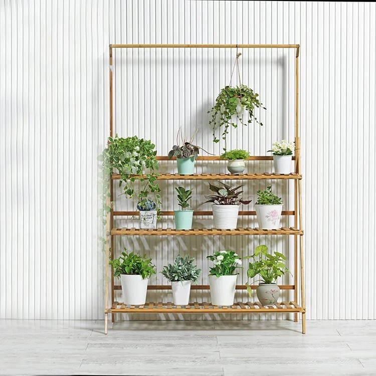 Bamboo Multilayer Flower Rack Shelf Plant shelf For Home