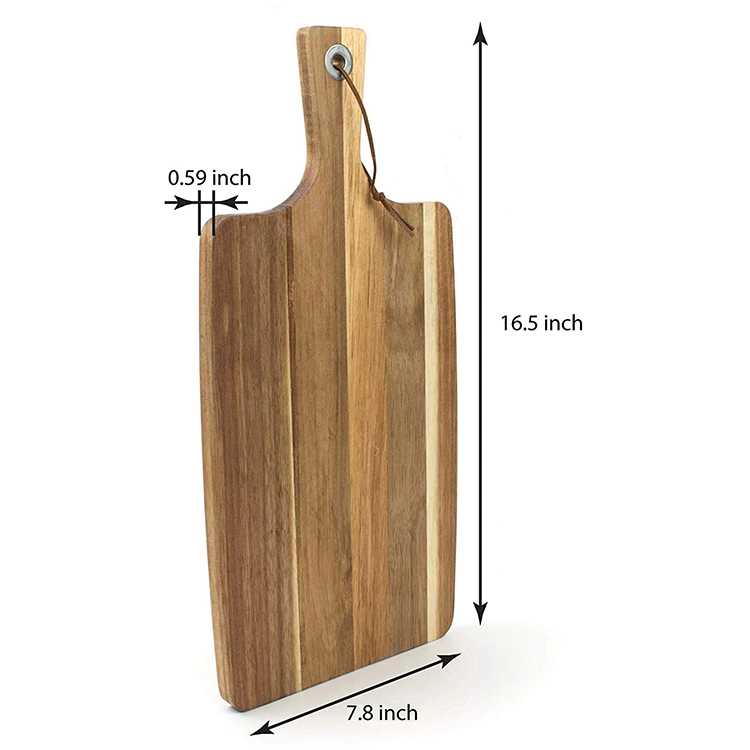 Eco Friendly Pizza Plank Meat Large Food Wood Cutting Board With Handle