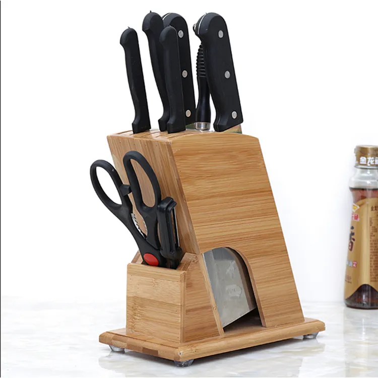 Kitchen knife set holder, kitchen supplies household solid wood simple