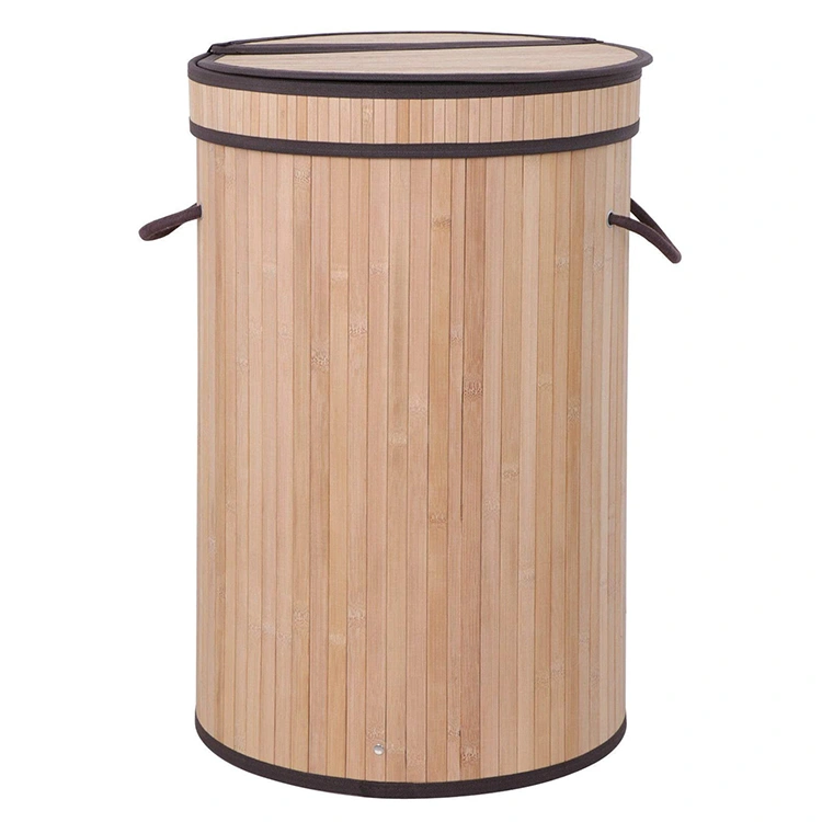 High Quality Supplier Handwoven Wire Bamboo Round Laundry Basket Inner Bag Price