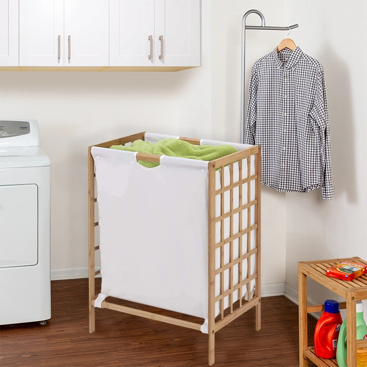 Wholesale Household Use Laundry Wood Storage Net Basket Inner Bag