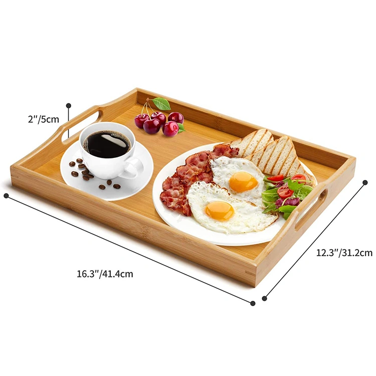 Wholesale High Quality Hotel Household Bamboo Serving Food Tray