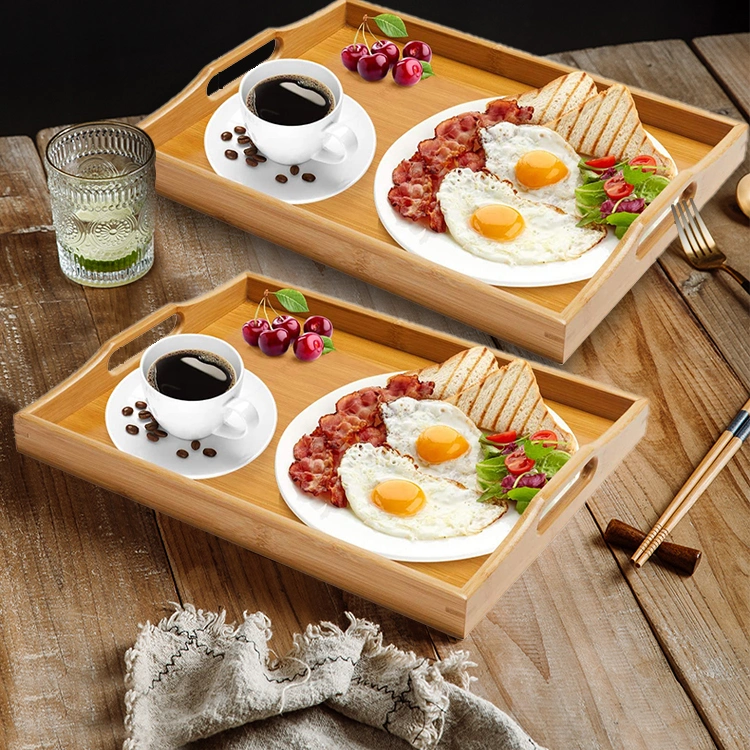 Wholesale High Quality Hotel Household Bamboo Serving Food Tray