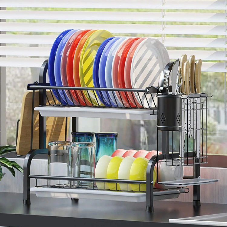Rust-Resistant Over Sink Dish Drying Rack with Easy Installation Drainboard Set