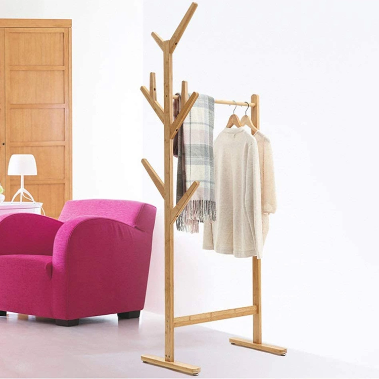 Wholesale Bamboo Coat Rack Stand for Hat Bag Clothes Jacket