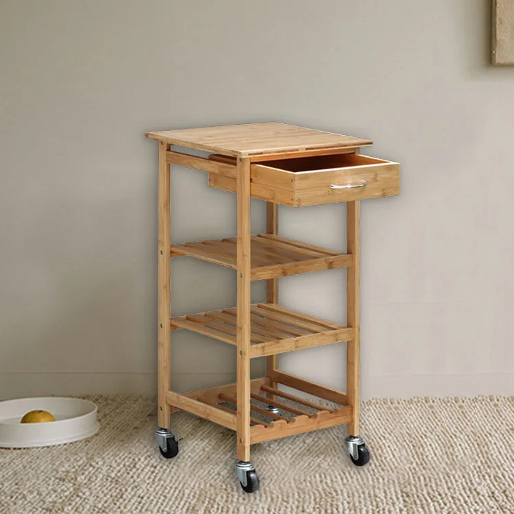 Wholesale Modern Design Foldable Kitchen Storage Rack Trolley Household Cart