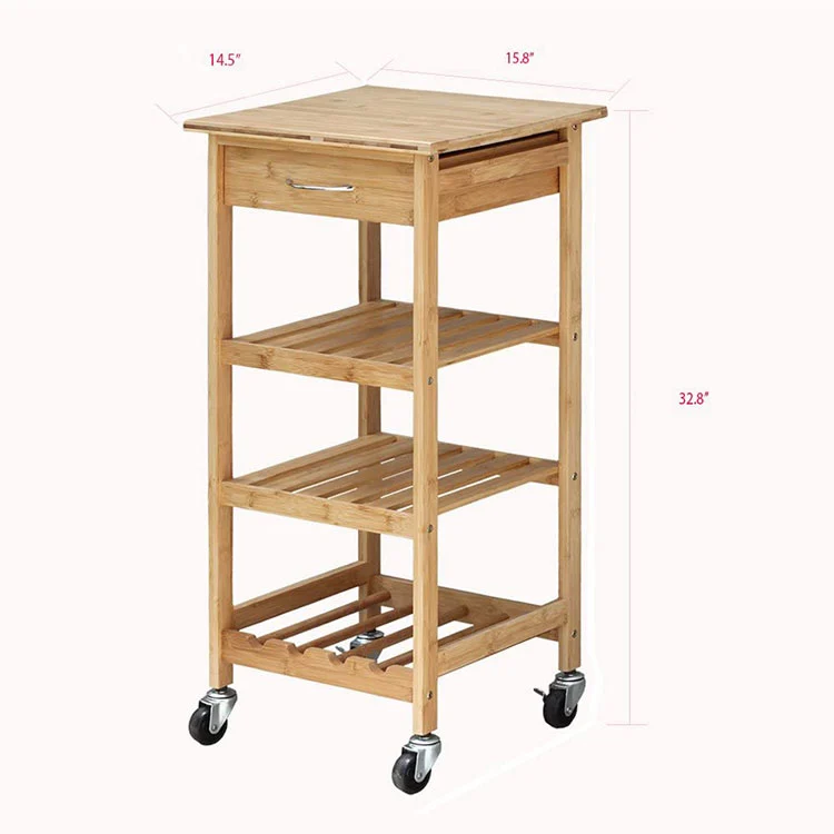 Wholesale Modern Design Foldable Kitchen Storage Rack Trolley Household Cart