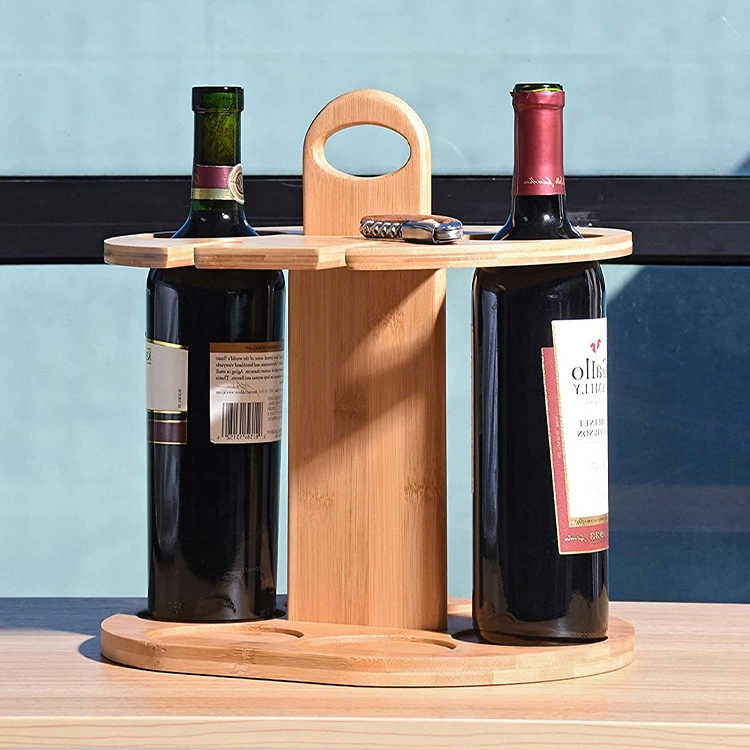 Easy Assembly Bamboo Wine Stand Wine Bottle Holder and Glass Hanger Drying Racks Wall