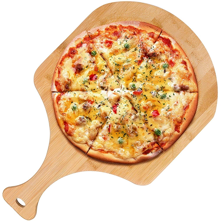 Customize Different Materials Kitchen Supplies Round Wooden Pizza Serving Board