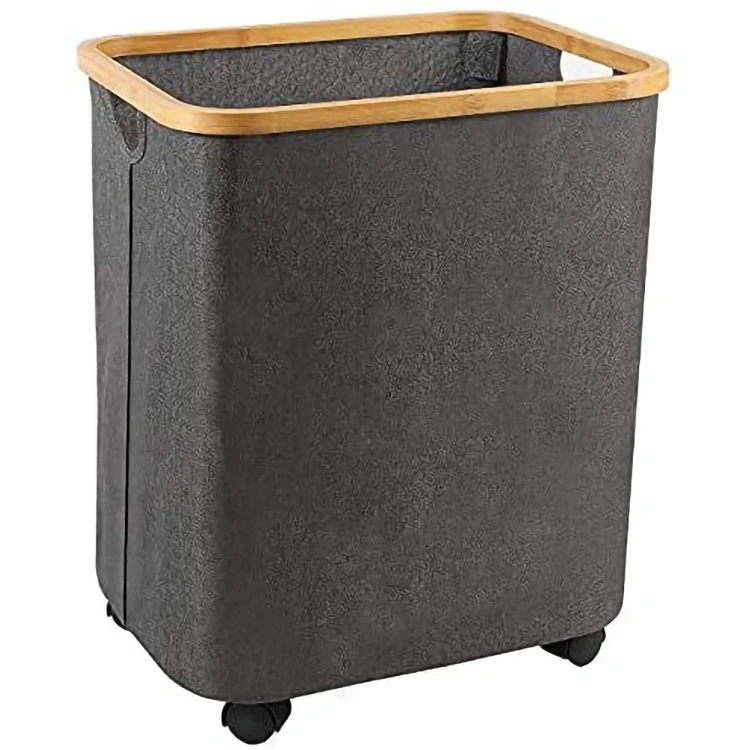 High quality Large Laundry foldable basket organizer with wheel for hotel 60L