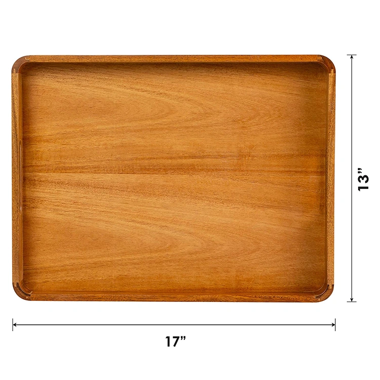 Factory Manufacturer Hotel Bamboo Plate Snack Soap Tray Serving With Handle
