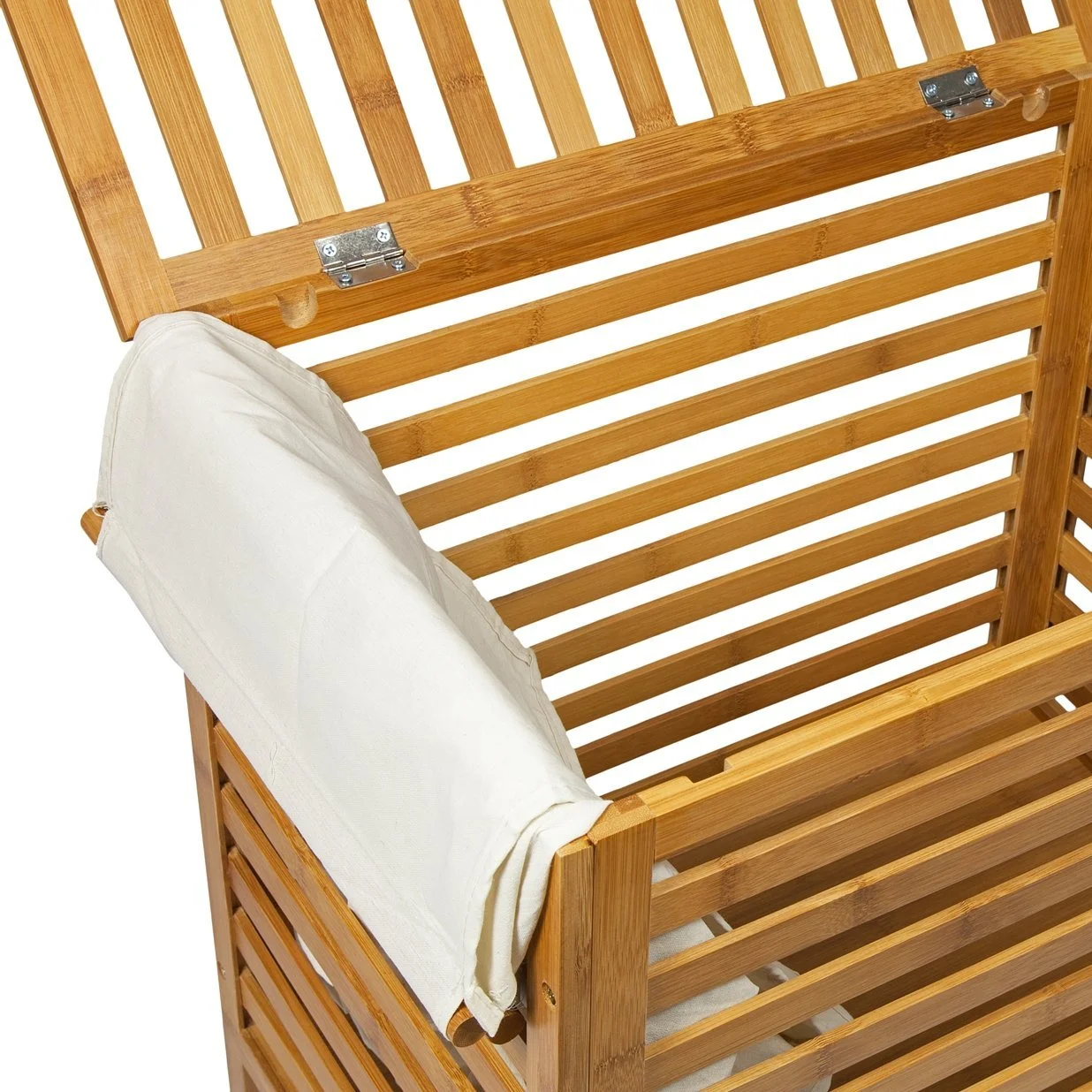 Eco-friendly Natural Rectangular Laundry Bamboo baskets with liner