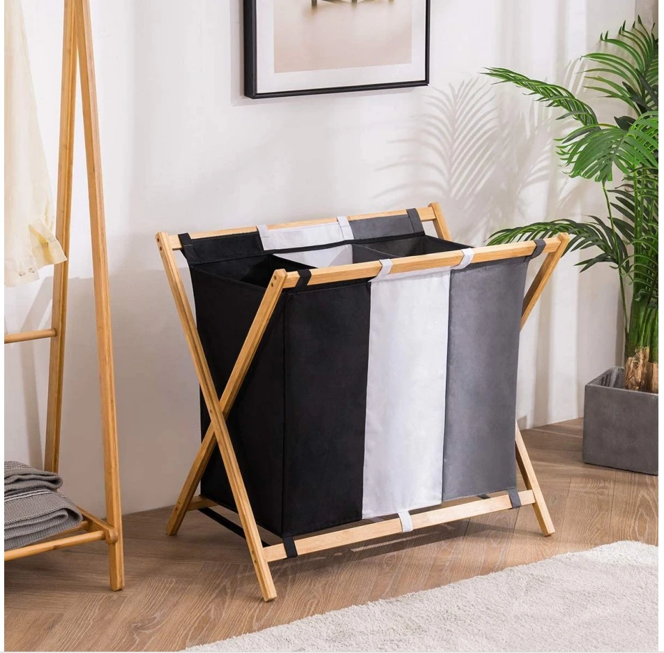 Bamboo Laundry Hamper Clothes Toy Storage Laundry Basket for Bathroom