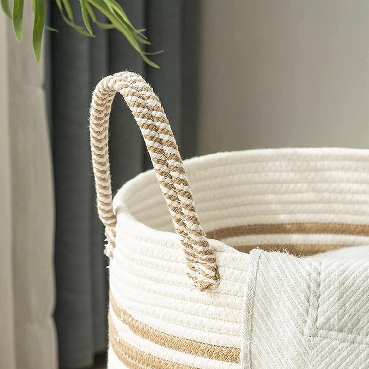 Hot Selling Household Foldable Stylish Cotton Laundry Basket For Bathroom